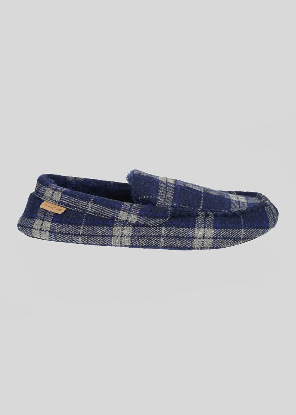 Slipper Ben Sherman Gritti Palace Check Moccasin Bleu Marine | QPW-02662693